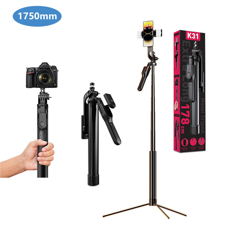Selfiestang  175 Cm  Med Led-lys  Fjernbetjening   Tripod-funktion