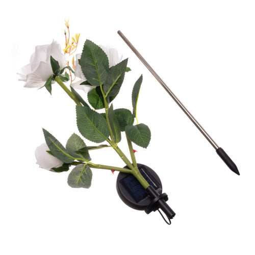 Solcelle Rose Led Havelampe    Kunstige Blomster Med Farveskiftende Lys