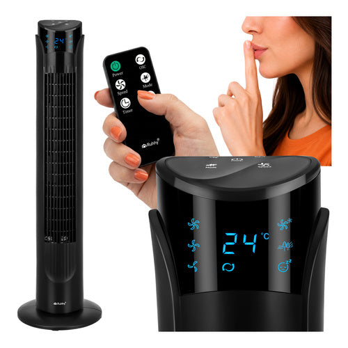 Tårnventilator 83 Cm Med Fjernbetjening Sort  Støjsvag 45w