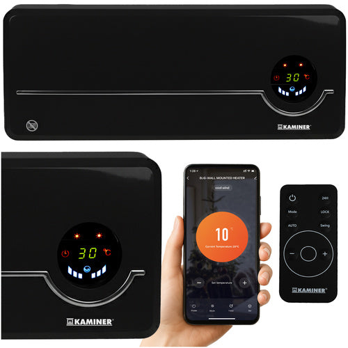Varmeblæser 2000w Med Wi-fi   Fjernbetjening  Smart Væghængt Varmeblæser