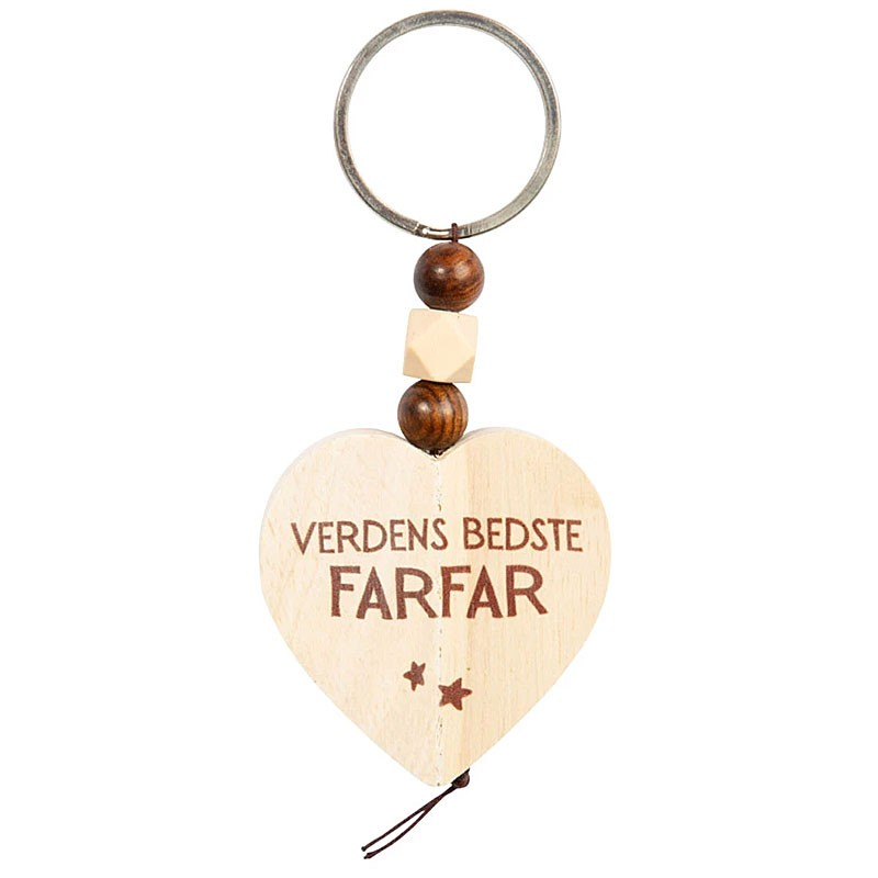 Verdens Bedste Farfar Nøglering   Træ