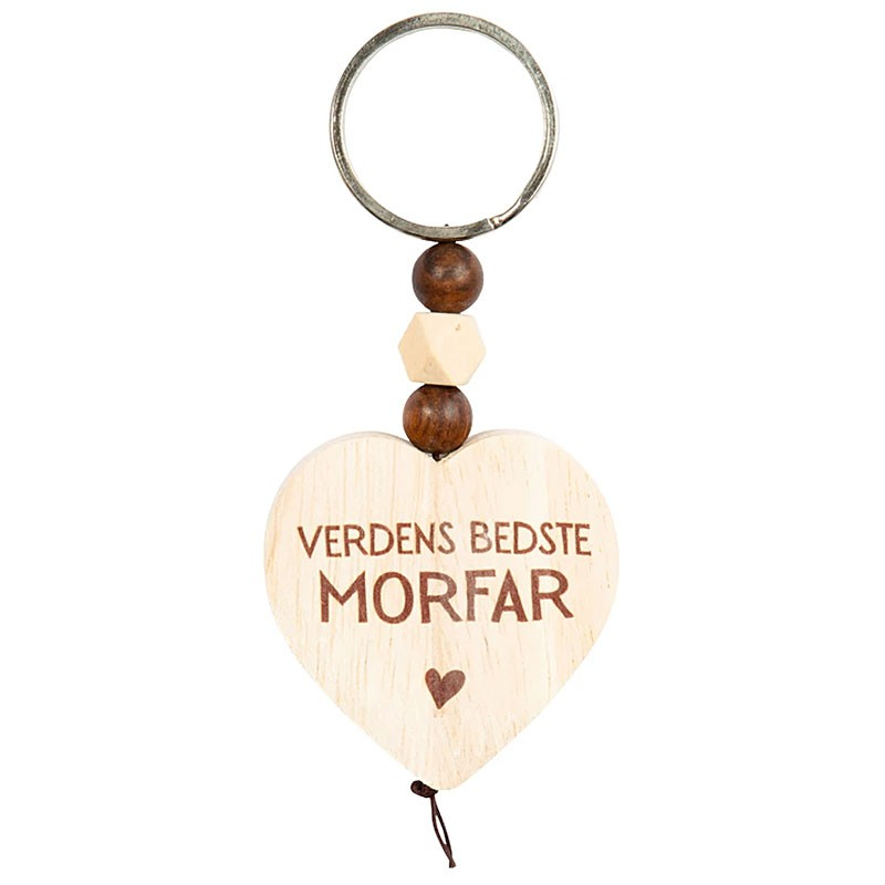 Verdens Bedste Morfar Nøglering   Træ