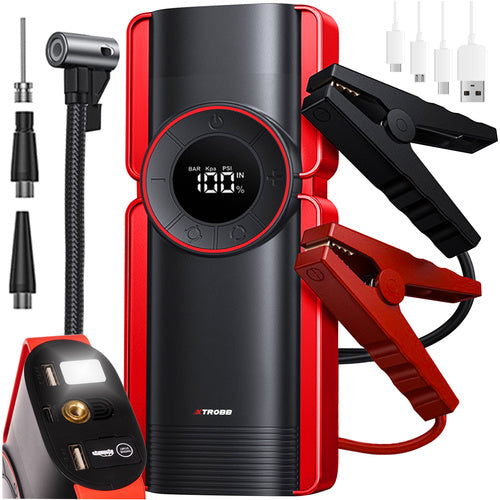 - -  Power Bank  Jump Starter  Kompressor 10 000 Mah Til Bilen