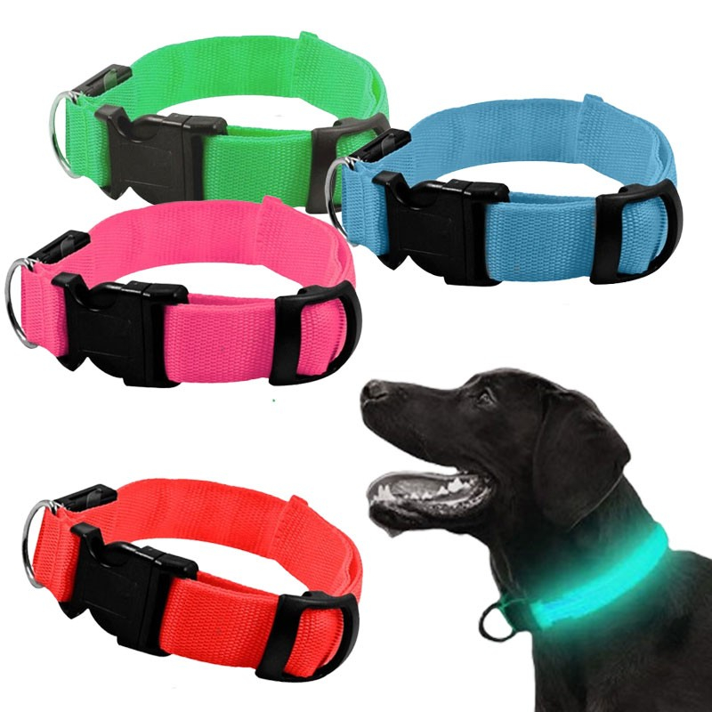 Hundehalsbånd Med Led-lys Rød