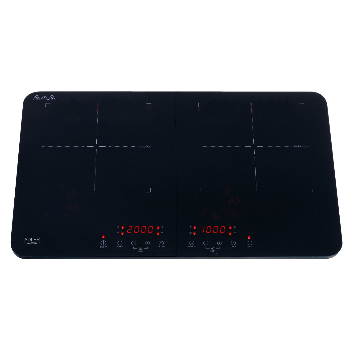 Induktionskogeplade  Dobbelt  Med Touch Display Og Timer