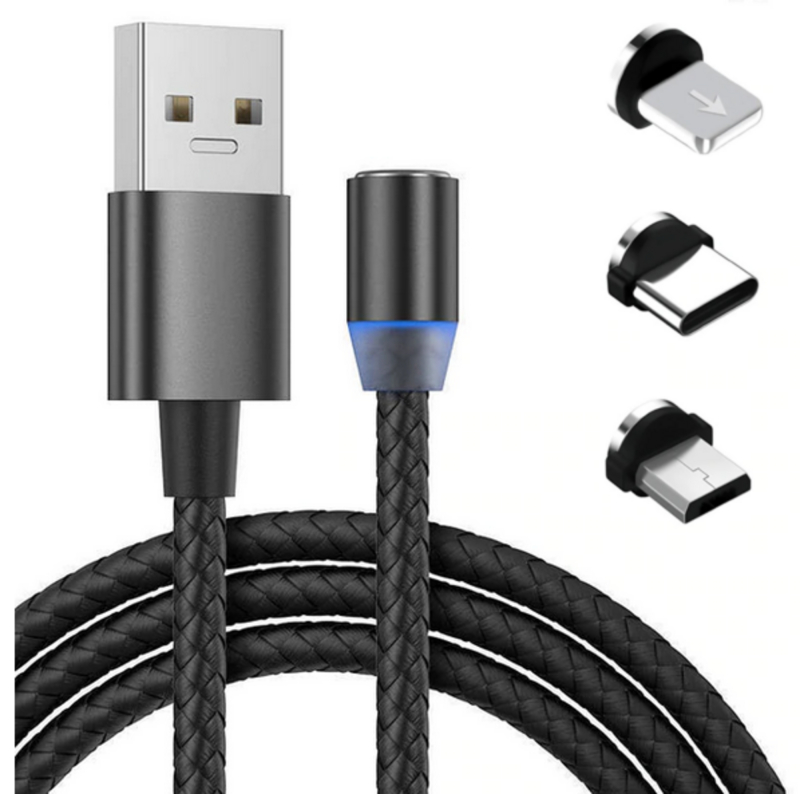 Magnetisk Usb Ladekabel  Sort