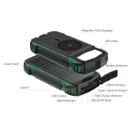 4smarts Solar Power Bank Rugged Titanpack Ultimag 20000mah Green