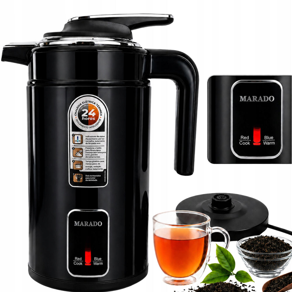 Stor Elkedel     Liter 1500w  Elektrisk Kedel Med Automatisk Slukning  Sort