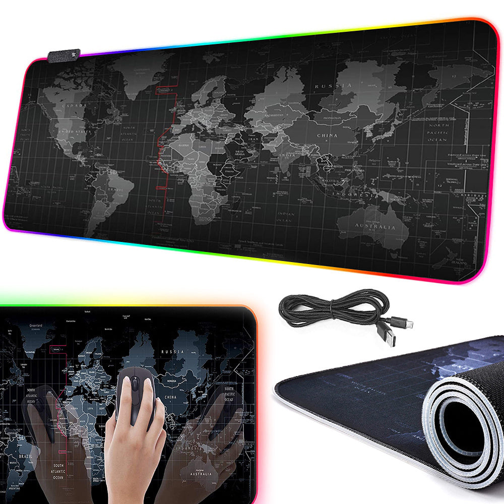 Gaming Musemåtte Med Led Baggrundsbelysning  80x30 Cm