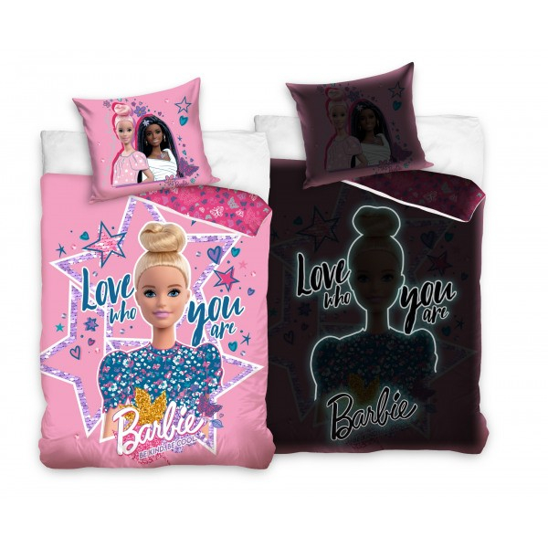 Barbie Sengetøj   Bomuld Med Selvlysende Mønster