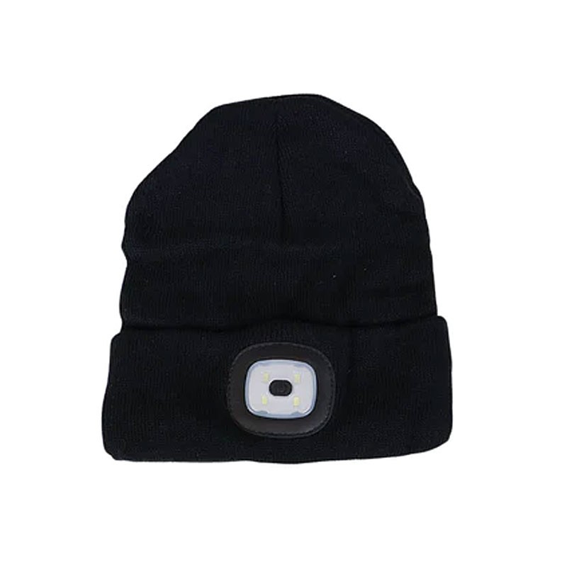 Beanie Med Led-lys Grå