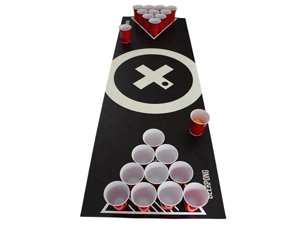 Beer  Pong  Spillemåtte      Bolde  Og  Glas