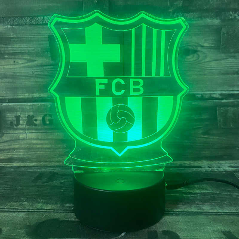 Fc Barcelona 3d Fodbold Lampe