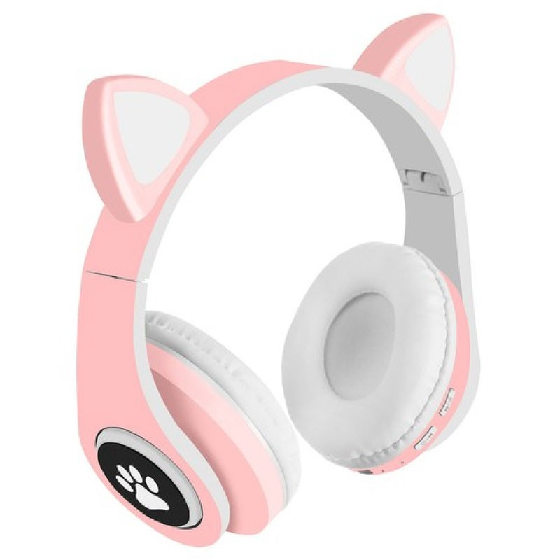 Høretelefoner Med Katteører Og Led Lys Pink