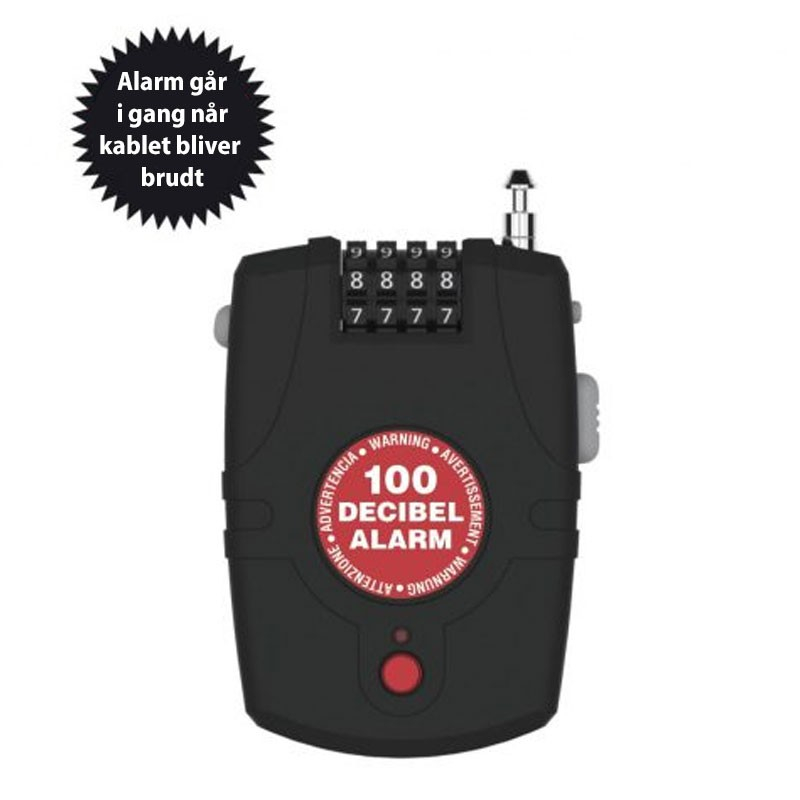 Kabellås Med Alarm Og Kode 60 Cm