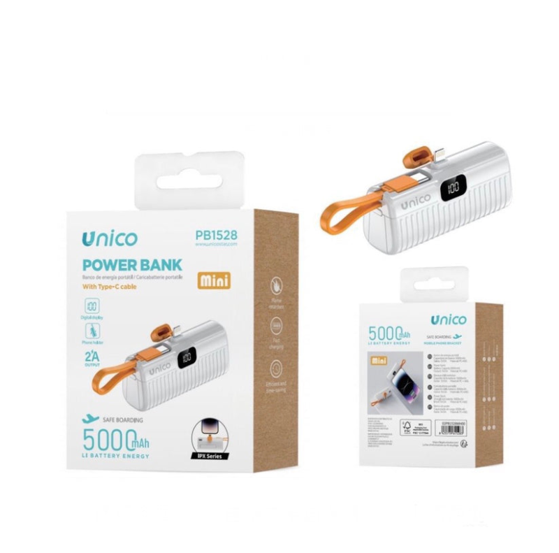 Lille Powerbank 5000mah Til Iphone Hvid
