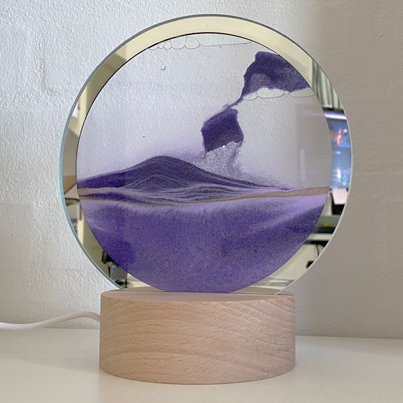 Timeglas Led Lampe Med Sand Rød